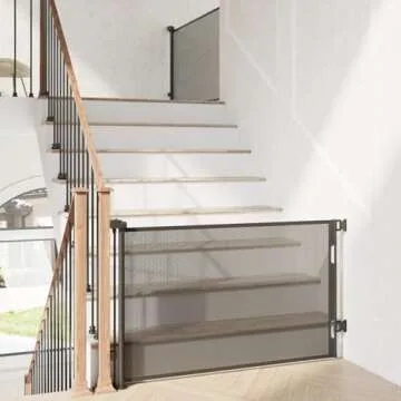 Cumbor 2 Pack Baby Gate Retractable Gates for Stairs, Mesh Dog Gate for The House, Wide Pet Gate 33" Tall, Extends to 55" Wide, Long Child Safety Gates for Doorways, Hallways, Indoor/Outdoor(Black)