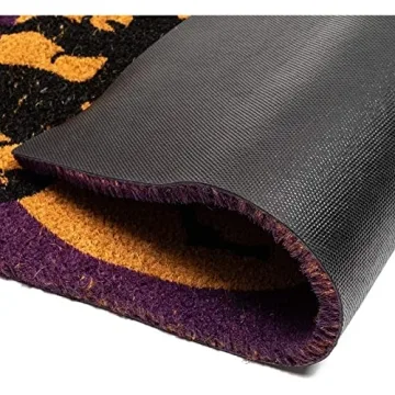 Juvale Halloween Coir Door Mat, 30x17 Inches Welcome Witches Door Mat, Durable Halloween Outdoor Mat for Seasonal Decor, Nonslip Witchy Front Door Mat for Porch, Patio, and Entryway