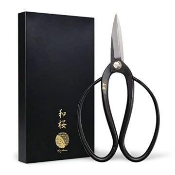 Wazakura Yasugi Steel Made in Japan Traditional Bonsai Scissors 7 inch (180 mm), Pruning Shears, Jap...