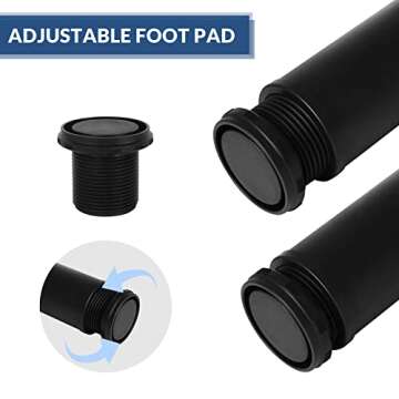 SOCLALCOMFY 28 inch Furniture Leg Adjustable Metal Table Legs for Coffee Tables Desk Bench and Count...