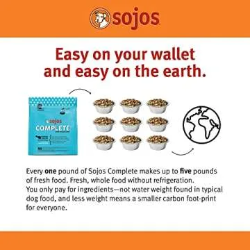 Sojos Natural Pet Food Complete Turkey Recipe Dehydrated Dog Food, 7 lb, Blue