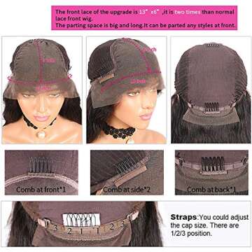 VRZ Curly Lace Front Wigs Short Human Hair Wigs 13x6 Afro Kinky Curly Lace Wigs for Women 8 inch