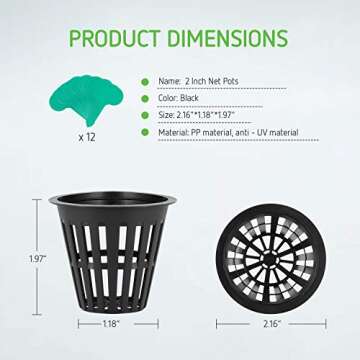 VIVOSUN 40 Pack 2 Inch Net Pots with Plant Labels - Durable & Efficient