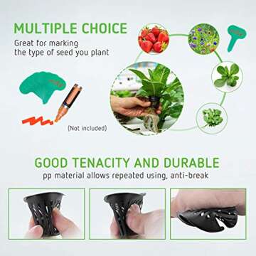 VIVOSUN 40 Pack 2 Inch Net Pots with Plant Labels - Durable & Efficient