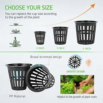 VIVOSUN 40 Pack 2 Inch Net Pots with Plant Labels - Durable & Efficient