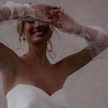 Eiaork Wedding Tulle Gloves for Brides & Teens - Elegant Elbow Length