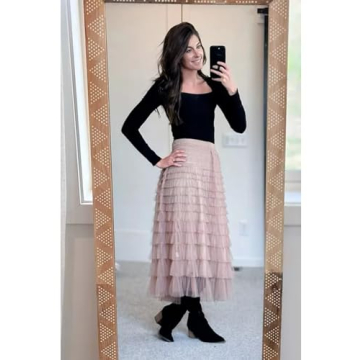 Shop Perbai Women's Elegant Long Tulle Skirt