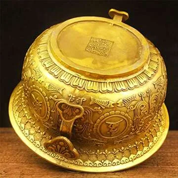 KKJJ Treasure Bowl Feng Shui Copper Wealth Decor
