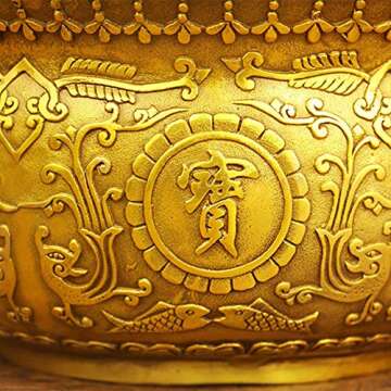 KKJJ Treasure Bowl Feng Shui Copper Wealth Decor