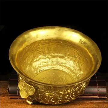 KKJJ Treasure Bowl Feng Shui Copper Wealth Decor