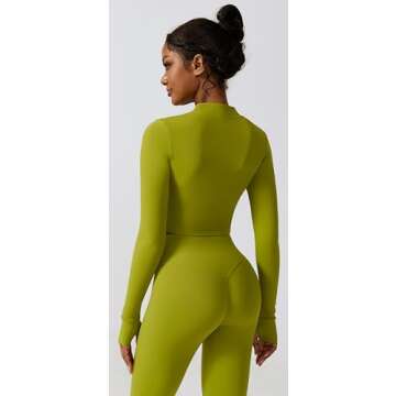 3 Piece Workout Sets for Women with Strappy Sports Bras High Waist Leggings Crop Top Jacket Gym Yoga Outfit M Neon Green