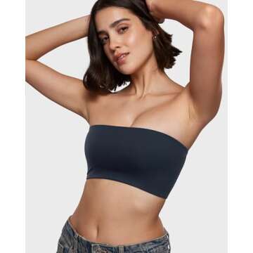 INLYRIC Inbarely Strapless Bandeau Bra Bralette - True Navy