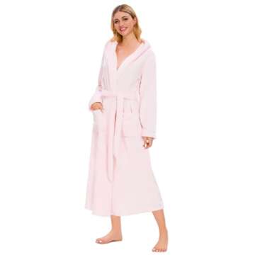 Girls' Plush Pool Bathrobe, Cozy Hooded Fleece Robe
