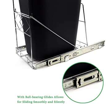 ThyLove Pull Out Trash can Under Cabinet,Open The Cabinet Door Undersink Organizers and Cupboard Organizers and Storage,Trash Can Not Included.