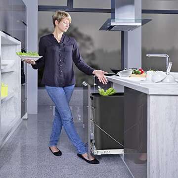 ThyLove Pull Out Trash can Under Cabinet,Open The Cabinet Door Undersink Organizers and Cupboard Organizers and Storage,Trash Can Not Included.