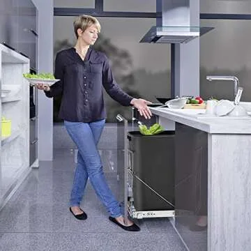 ThyLove Pull Out Trash can Under Cabinet,Open The Cabinet Door Undersink Organizers and Cupboard Organizers and Storage,Trash Can Not Included.