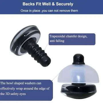 40Pcs 3D Glitter Safety Eyes and Washers - Thalinfayi 20mm 5Colors Strabismus Safety Eyes Glitter Moon Crochet Amigurumi Eyes for DIY Making or Replace of Amigurumi, Crafts, Crochet Doll Supplies