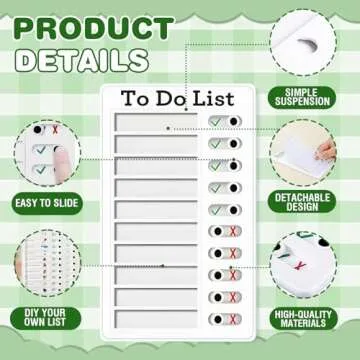 Chore Chart for Kids Adults 4 Pcs Checklist Board Reusable to Do List Sliding Routine Chart with 20 ...