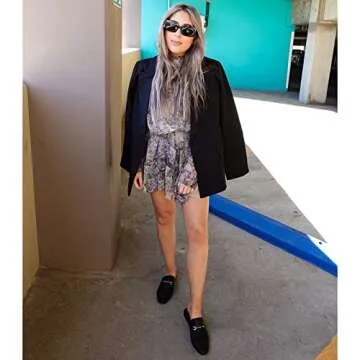 JENN ARDOR Mules for Women Flats Backless Loafers Shoes Slip On Slippers Pointed Toe Low Heel Work S...