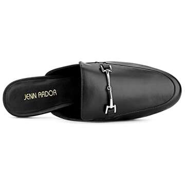 JENN ARDOR Mules for Women Flats Backless Loafers Shoes Slip On Slippers Pointed Toe Low Heel Work Slides Womens Mules Casual Shoes