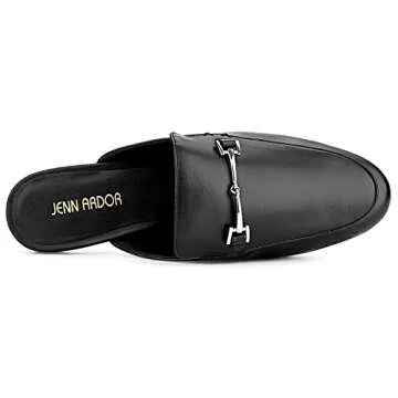 JENN ARDOR Mules for Women Flats Backless Loafers Shoes Slip On Slippers Pointed Toe Low Heel Work Slides Womens Mules Casual Shoes