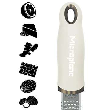 Microplane Zester Grater - Perfect for Citrus, Cheese, Ginger & Nutmeg in Stylish Cashmere Beige