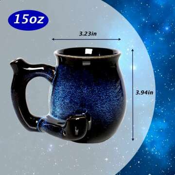 Starry Blue 15oz Unique Glazed Mug for Gifts