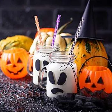 JOVITEC 60 Halloween Straws for Parties & Events