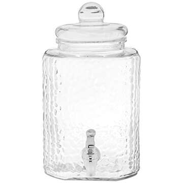 Style Setter 1.5 Gallon Glass Beverage Dispenser - Set of 2 with Stand & Spigot