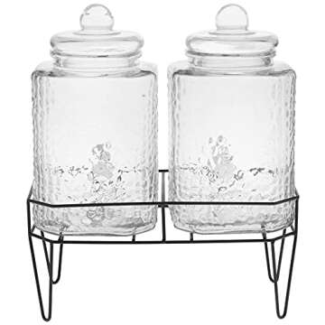 Elegant 1.5 Gallon Glass Beverage Dispensers - Set of 2