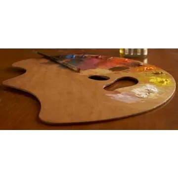New Wave Grand View Confidant Hand Held Wooden Artist Palette - Lightweight & Ergonomic