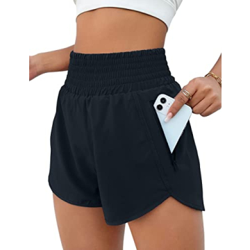 BMJL Women's High Waisted Athletic Shorts with Pocket