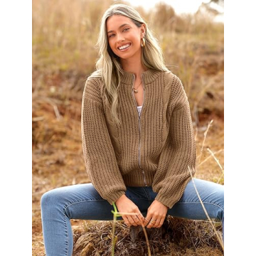 Stylish PRETTYGARDEN Zipper Cardigan for Fall Fashion