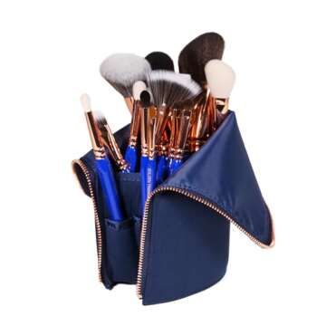 Bdellium Tools Professional Makeup Brush Golden Triangle - Phase III Complete 15pc. Brush Set with Stand-Up Pouch