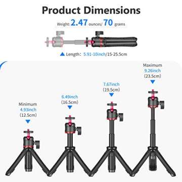 Neewer Smartphone Selfie Stick Tripod Stand, Extendable Rod Handle Grip Vlog Pole with 360°Ball Head, Remote and Phone Clip Compatible with iPhone/Android/Mirrorless Camera/Webcam/Action Camera