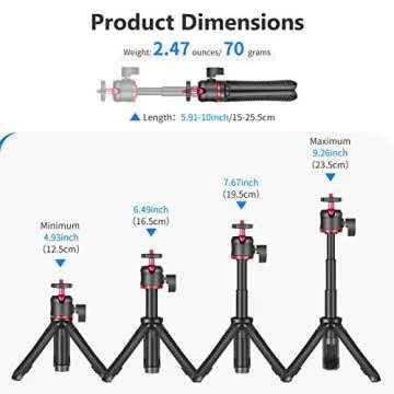 Neewer Smartphone Selfie Stick Tripod Stand, Extendable Rod Handle Grip Vlog Pole with 360°Ball Head, Remote and Phone Clip Compatible with iPhone/Android/Mirrorless Camera/Webcam/Action Camera