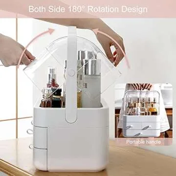 Makeup Organizer with Lid & Drawers for Stylish Storage