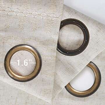 jinchan Boho Curtains for Bedroom Linen Blend Boho Curtains 84 Inches Long 2 Panels Farmhouse Embroidered Drapes for Living Room Light Filtering Grommet Window Treatments Ivory on Beige