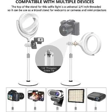 Computer Ring Light with Stand for Desk - 8'' Desktop Circle Light Ring for Video Conference Lighting, Laptop Webcam Light for Zoom Meeting Video Calls Home Office Remote Work