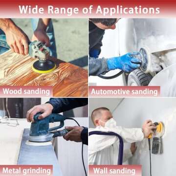 Akjwp 5-Inch 8-Hole Sanding Disc Hook and Loop 40-Grit, Random Orbital Sandpaper for Automotive and Woodworking, 70-Pack…