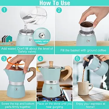 MORDEN MS Moka Pot Stovetop Espresso Maker for Italian Coffee