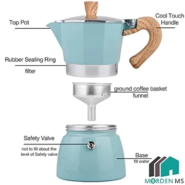 MORDEN MS Moka Pot Stovetop Espresso Maker for Italian Coffee