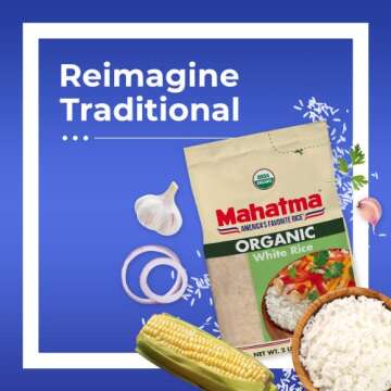 Mahatma Organic White Rice, Easy 20-Minute Cooking