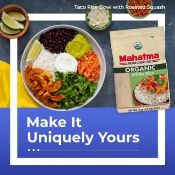 Mahatma Organic White Rice, Easy 20-Minute Cooking