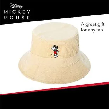 Disney Mickey Mouse Bucket Hat, Packable Travel Hat, Tan, Medium/Large