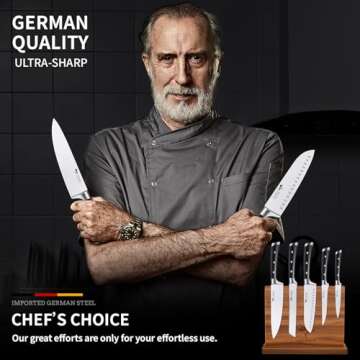 MAD SHARK Knife Set, Professional 5 Piece Kitchen Chef Knife Set, German High Carbon Stainless Steel Ultra Sharp Knives Sets, Ergonomic Handle Home Cooking Perfect Cutlery Set Gift