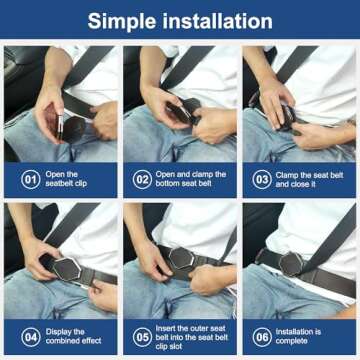 Zeyitian Car Seat Belt Adjuster. Seat belt clips for Shoulder Strap. Reduce Neck Irritation and Enhance Driving Comfort. Car Accessories