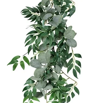 Windiy 5.5' Eucalyptus Faux Garland for Weddings and Home