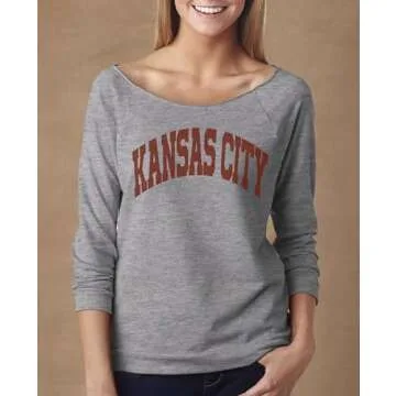 Hometown Kc Proud Sweatshirts Kansas City Royaltee Womens Football Sports Shirts, Heather Grey, Xxlarge