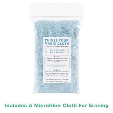 Think Board Self-Adhesive Whiteboard Wall and Refrigerator Calendar, Peel and Stick Dry Erase Board Wall Cling for Home and Office, Removable Wall Decals (Clear, 14"x14")